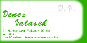 denes valasek business card